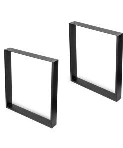 Emuca Σετ Ορθογώνια Τραπέζια Πόδια 720x600mm Ατσάλι Μαύρο